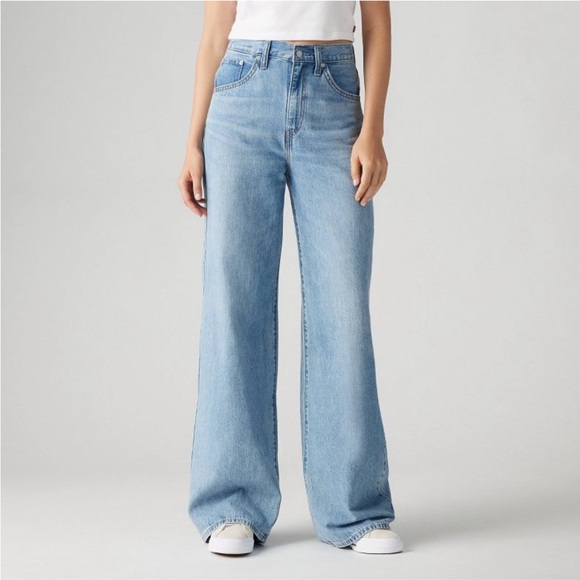 NWT Levi's High-Rise Cinch Baggy Jeans - Invested Indigo - Picture 1 of 9